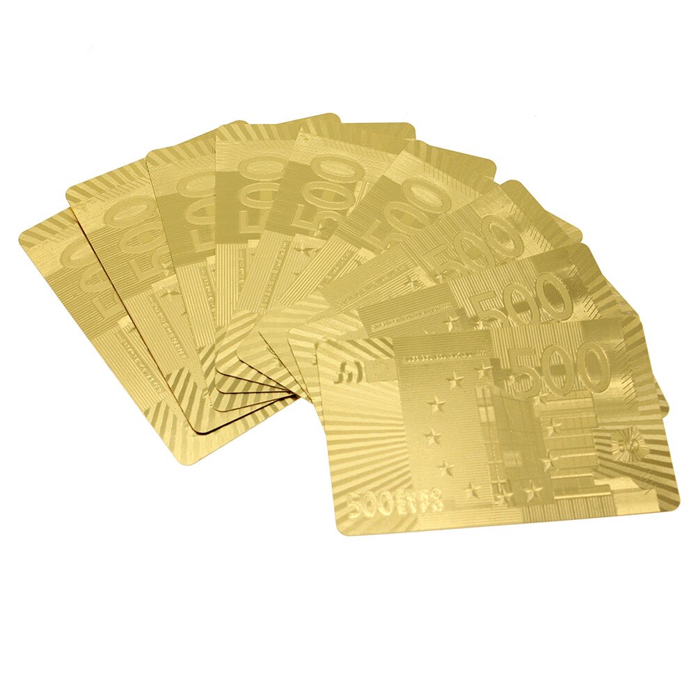 Foil Poker 24K Gold 54 Playing Cards Waterproof For Casino Table Game Plaid Luxury 8.8*5.7cm