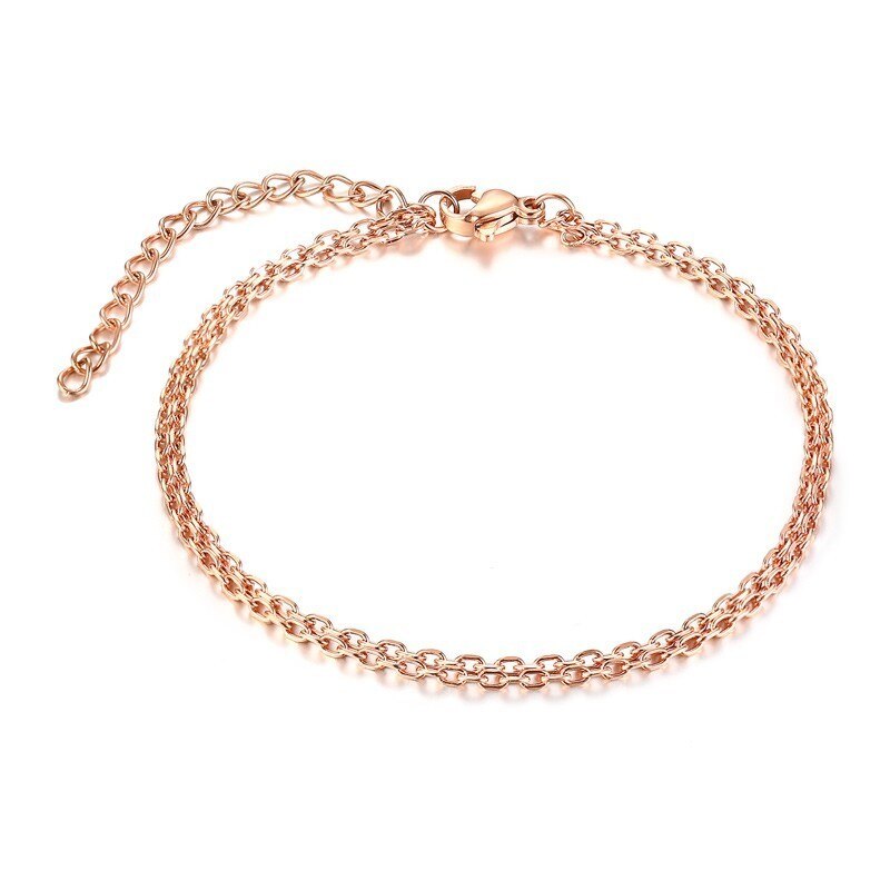 585 roséguld kedjor kvinnor armband armband rostfritt stål pulseira feminina tillbehör ingen blekning: Br -654r bild