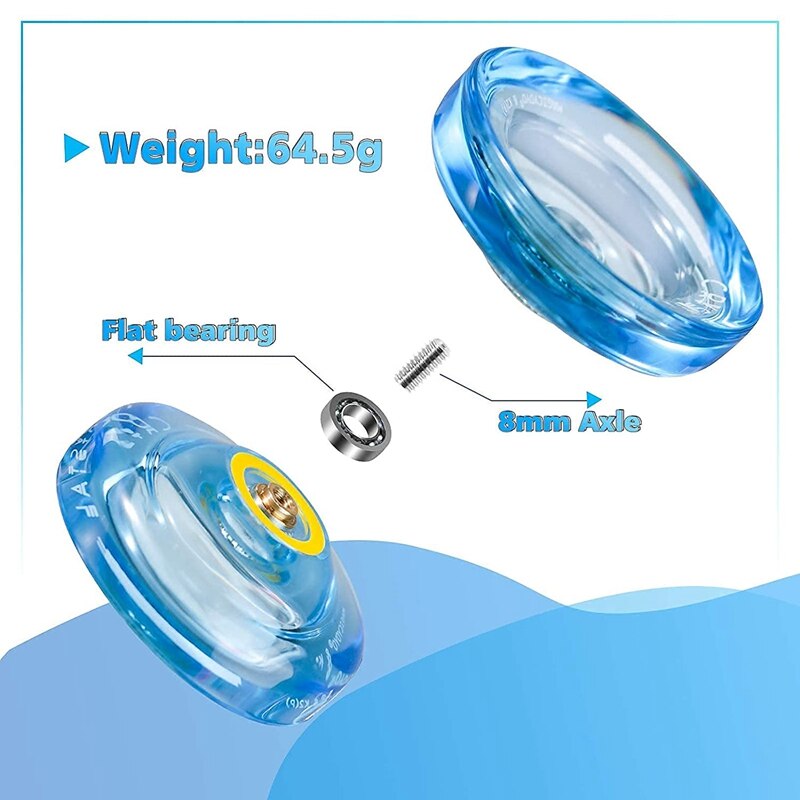 Magicyoyo K2 Crystal Responsieve Plastic Fingerspin Yoyos Voor Kinderen Beginners Jojo Met 2 Yoyo Handschoenen, 2 Yoyo Tassen, 10 Strings