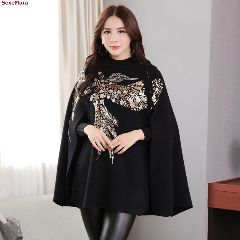 Mexemira moda nowy jesienno-zimowy rękaw płaszcz nietoperz typu sweter z dzianiny darmowa wysyłka