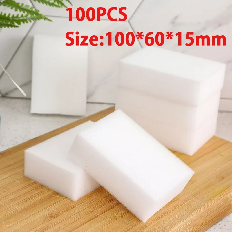 100 stks/partij Melamine Spons Magische Spons Gum Voor Keuken Kantoor Badkamer Melamine Cleaner Spons 100X60X15MM