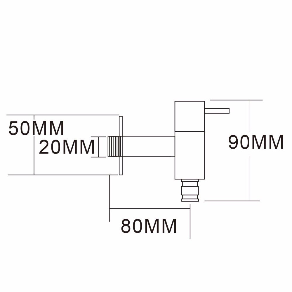 Brass Bibcock Chrome Wall mounted Washing Machine Faucet Bath Toilet Mop Pool Taps Angle valve for Washing machine
