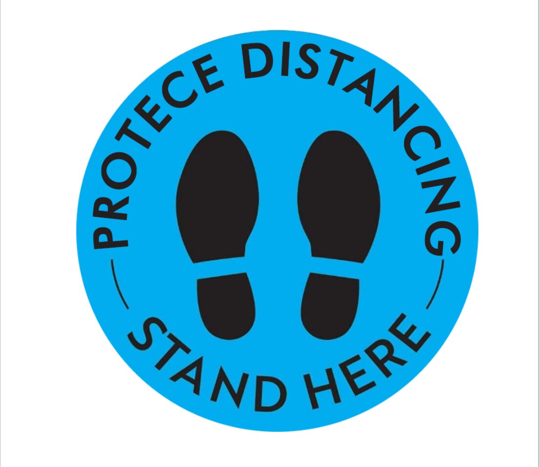 Social Keep Distance Non Slip Sticker Floor Stickers Safe Sign Removable Vinyl Decals: E