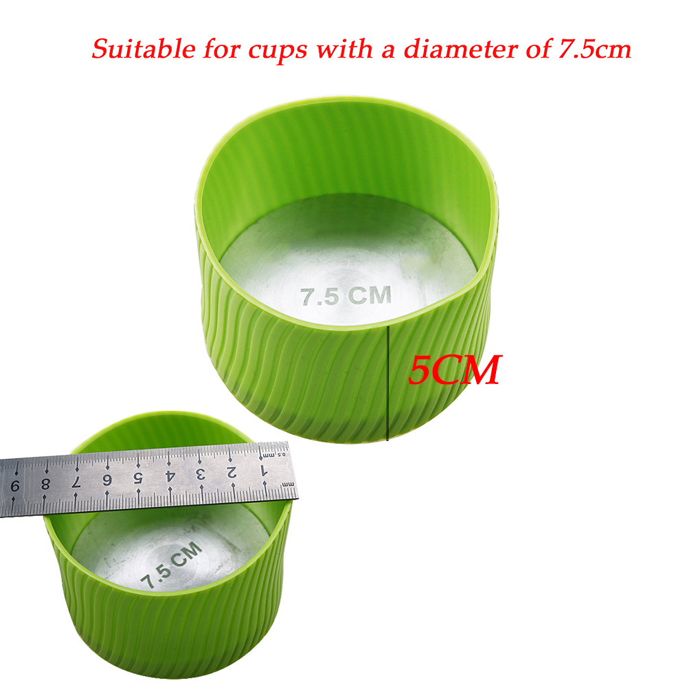 JCD 8cm Silicone Ceramic Cup Sleeves Coffee Mug Wraps Sleeves Recyclable Heat Proof Glass Water Cup Sleeves Cover Home Tools