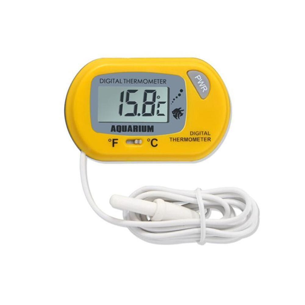 Digital Thermometer Manufacturers Aquarium Fish Tank Celsius Conversion Battery LR44 Temperature Fahrenheit Button L2N4: yellow