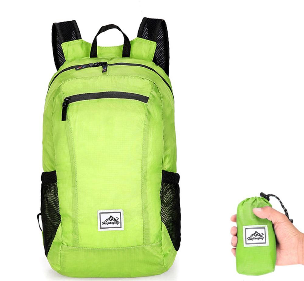 20l lichtgewicht draagbare opvouwbare rugzakken, waterdichte rugzakken, opvouwbare tassen, outdoor rugzakken, reisrugzakken, wandelrugzakken