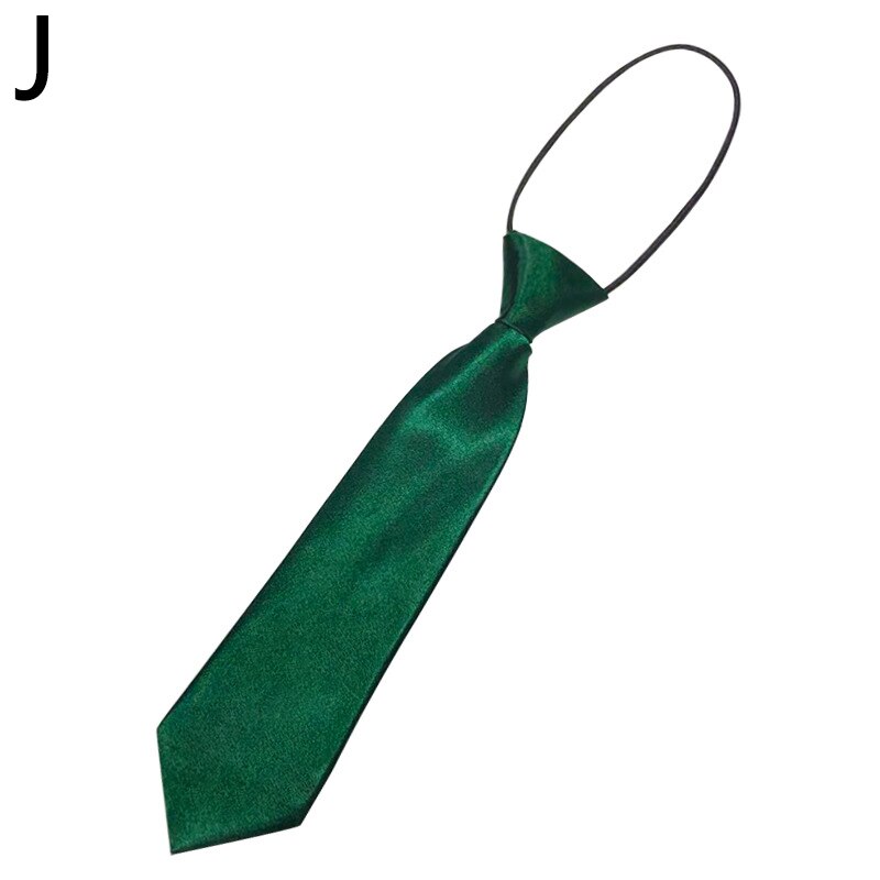 Cravate élastique à la pour garçons et filles, pour enfants, pour mariage, couleur unie: J
