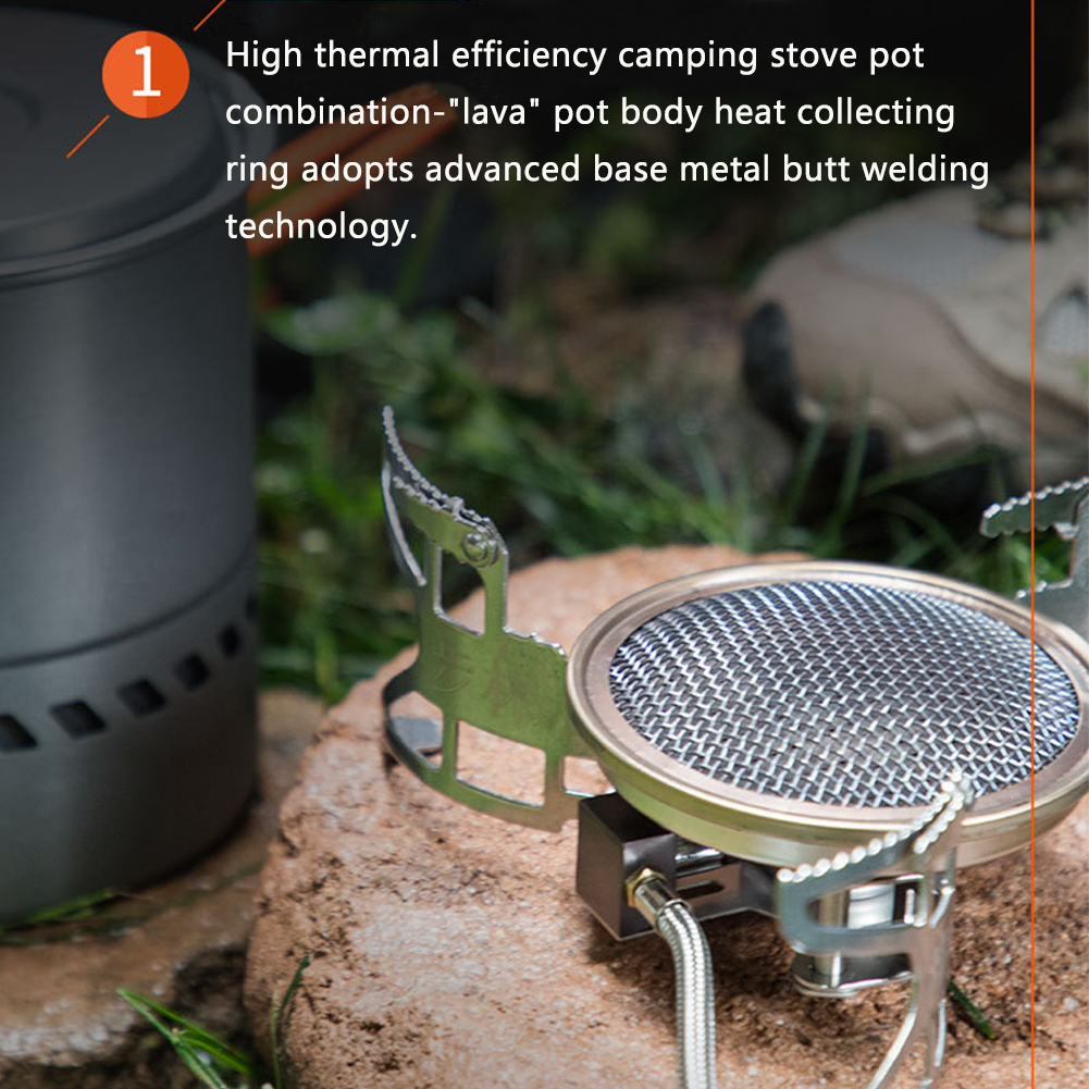 Camping Pot Set Windproof Easy Clean Self Driving Travel Pan Utensils Aluminum Fast Heating Cooking Picnic Outdoor Cookware