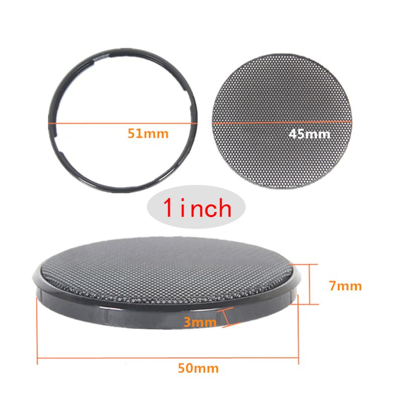 Rejilla negra para altavoces de coche, cubierta protectora de bocina redonda de malla, carcasa circular, red decorativa, bricolaje, 1/2/3/4/5/6 pulgadas, W91A