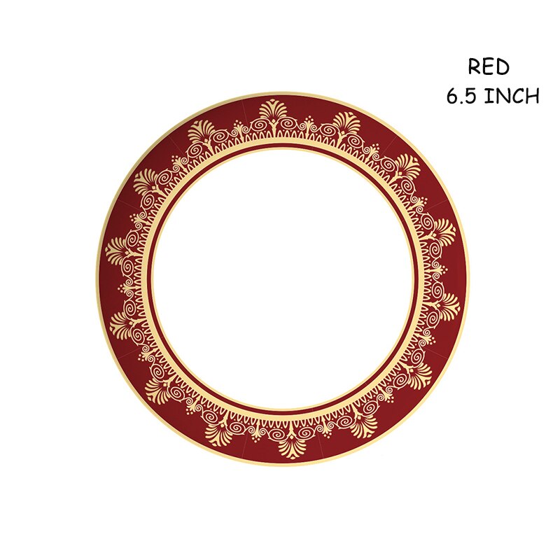 Assiette à Steak élégante en porcelaine, en os bleu, en céramique, plat à dîner, tasse à café, soucoupe, vaisselle familiale, décoration de la maison: 6.5 Inch Plate Red