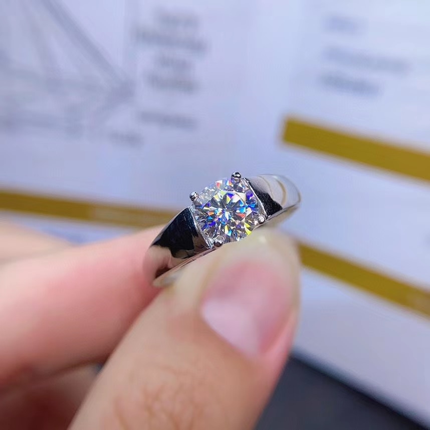 Nessun segno scoppiettante moissanite anello per le donne gioielli anello di fidanzamento per la cerimonia nuziale 925 anello in argento regalo di compleanno della ragazza