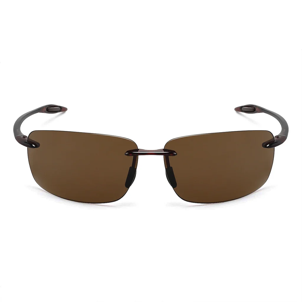 Classic Polarized Sports Rimless Sunglasses Men Driving Rectangle Ultralight Frame Sun Glasses UV400 MJ8009 Driver Goggles