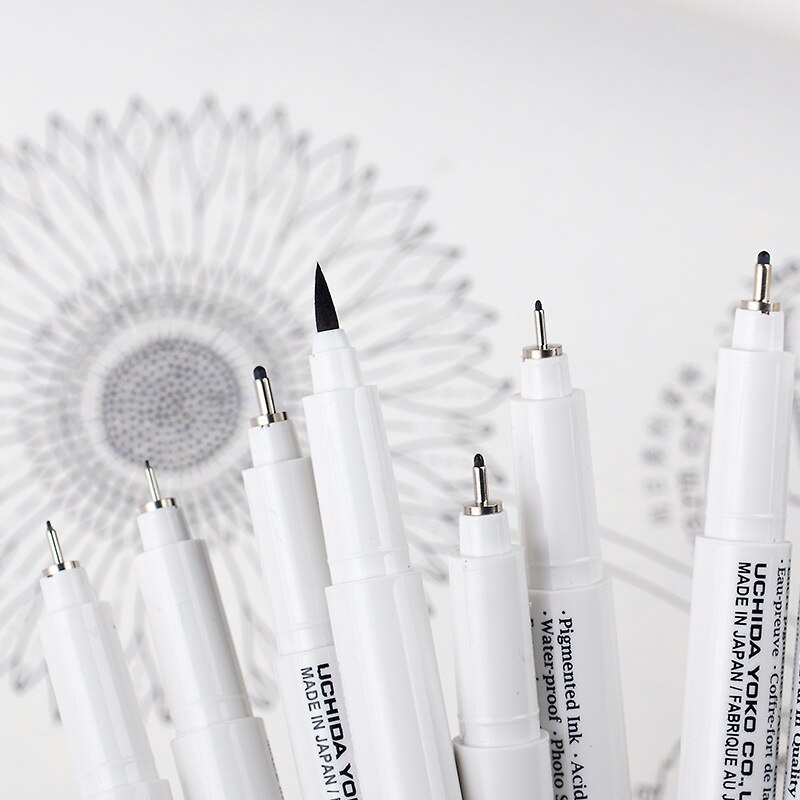 8pcs/set Pigma Micron Graphic pen fine line pen Brush fine point Mapping Art Markers Painting