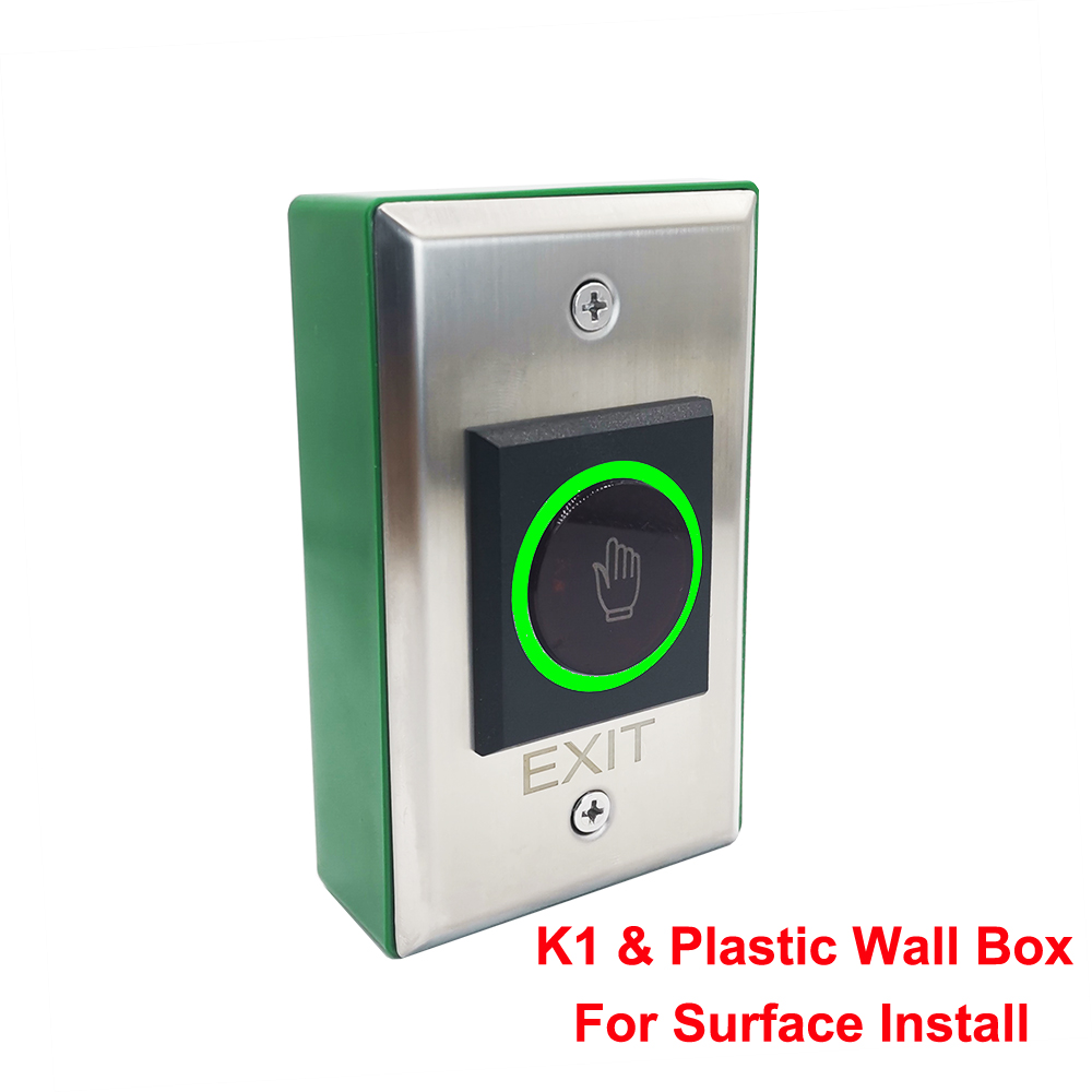 No Touch Exit Button Release Switch Opener NO COM NC LED Light for Door Access Control System Entry Open: K1-B