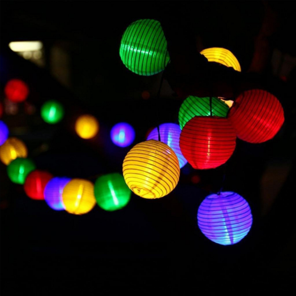 Solar-Led-Licht Wasserdichte LED Solar Power Chinesische Laterne Fee Lichterketten Garten Party Lampe Für Hochzeit Straße Girlande: Mond blau / 11-15W