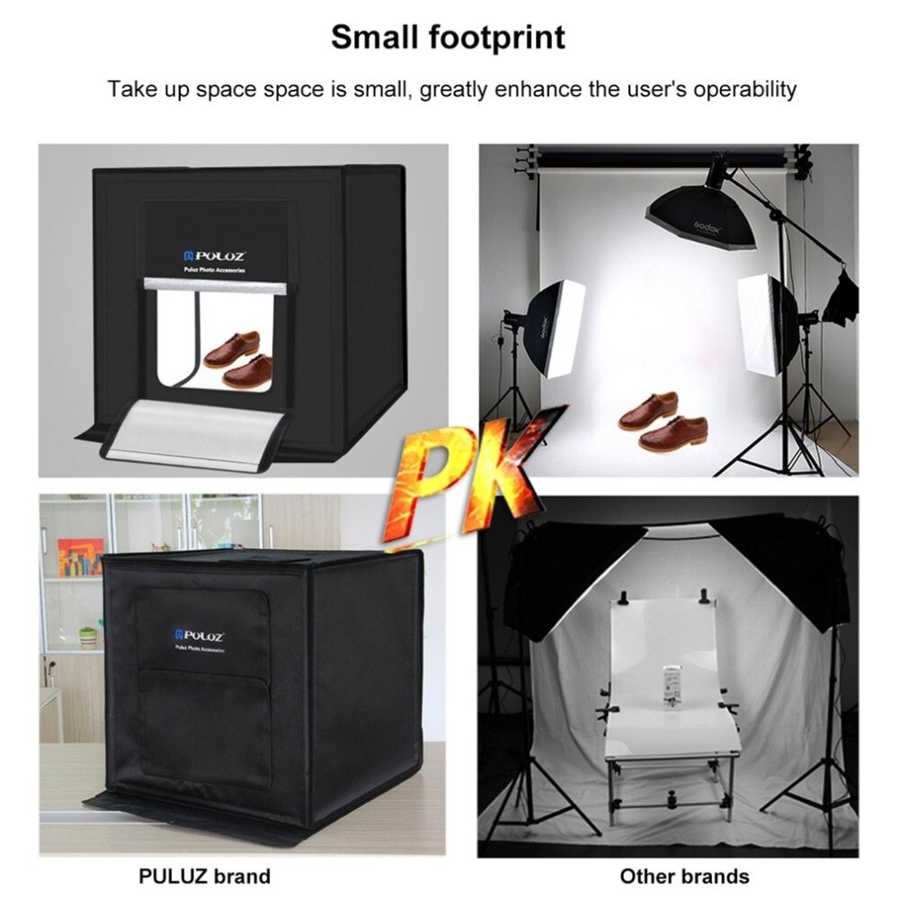 PULUZ 40*40cm Light Box Mini Photo Studio Photography Box Foldable Softbox LED Photo Lighting Studio Shooting Tent Box Kit