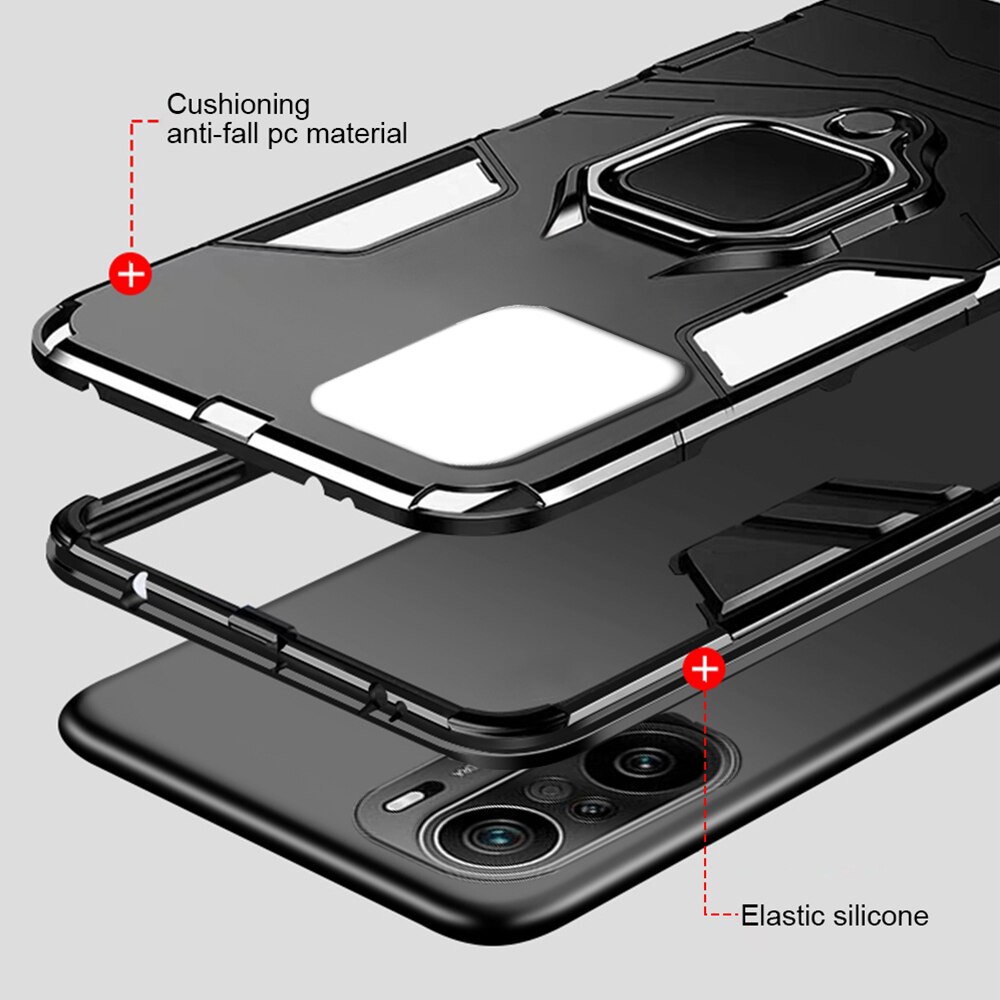 Coque blindée antichoc pour Poco F3 F 3 5G, étui de voiture magnétique avec anneau de protection, Poko Poxo Little PocoF3 Para Funda