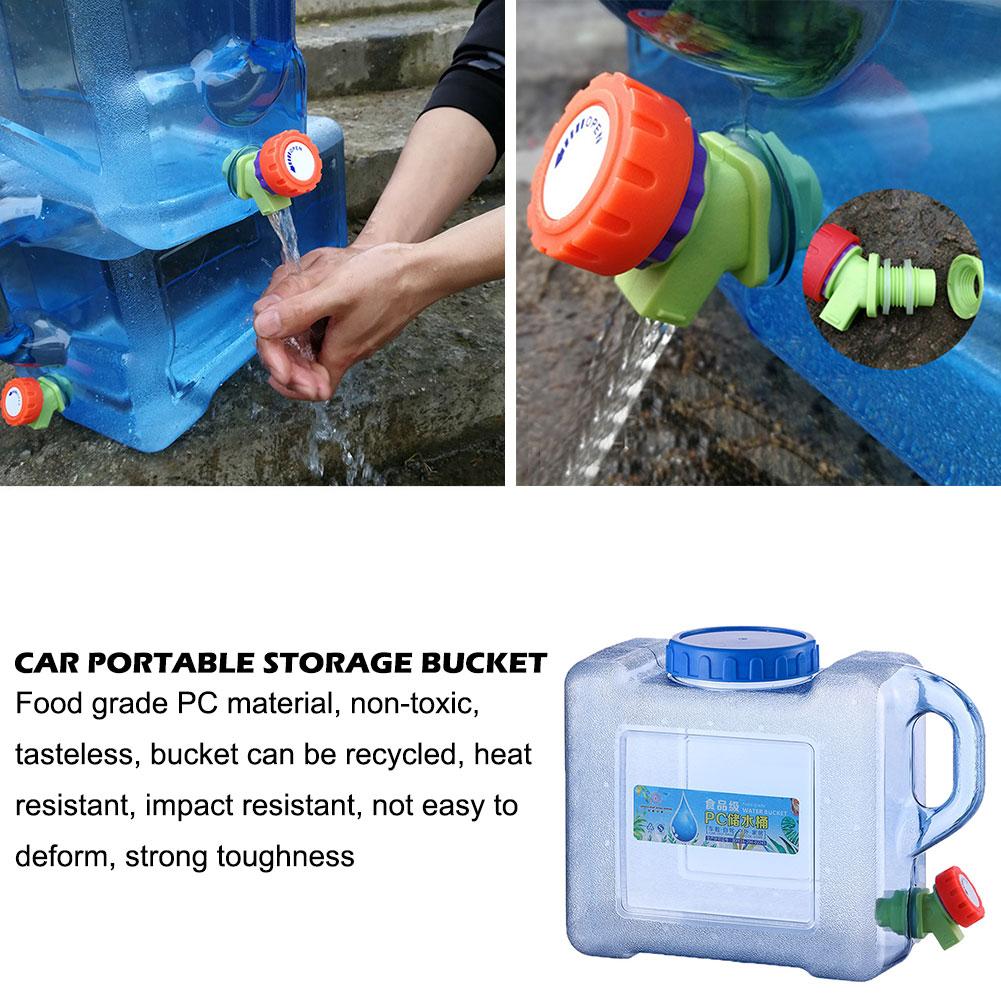 5L/8L Water Bucket Portable Camping Water Container With Tap Large Capacity Water Storage Container For Field Travel Car Use