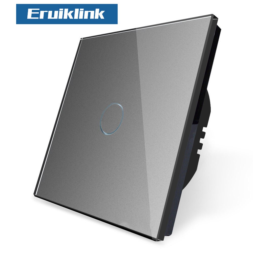 Eruiklink Luxury Wall Touch Sensor Switch EU/UK Standard Light Crystal Glass Touch Switch,Remote Control 1/2/3 Gang 1 Way Switch
