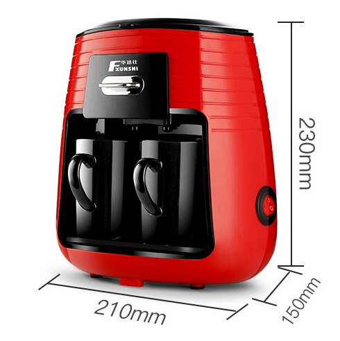 450W 0.25L Machine à café thé filtre Machine ensemble avec 2 tasses en céramique amérique Style automatique maison bureau électrique cafetière