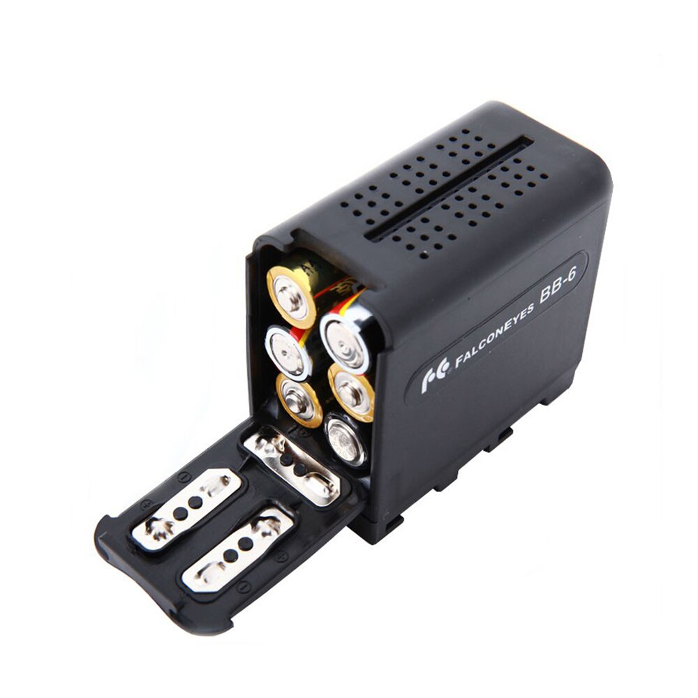 BB-6BB-6 6 stks AA Batterij Case Pack Batterij Houder Power als NP-F NP-970 Serie Batterij voor LED Video Light Panel /Monitor