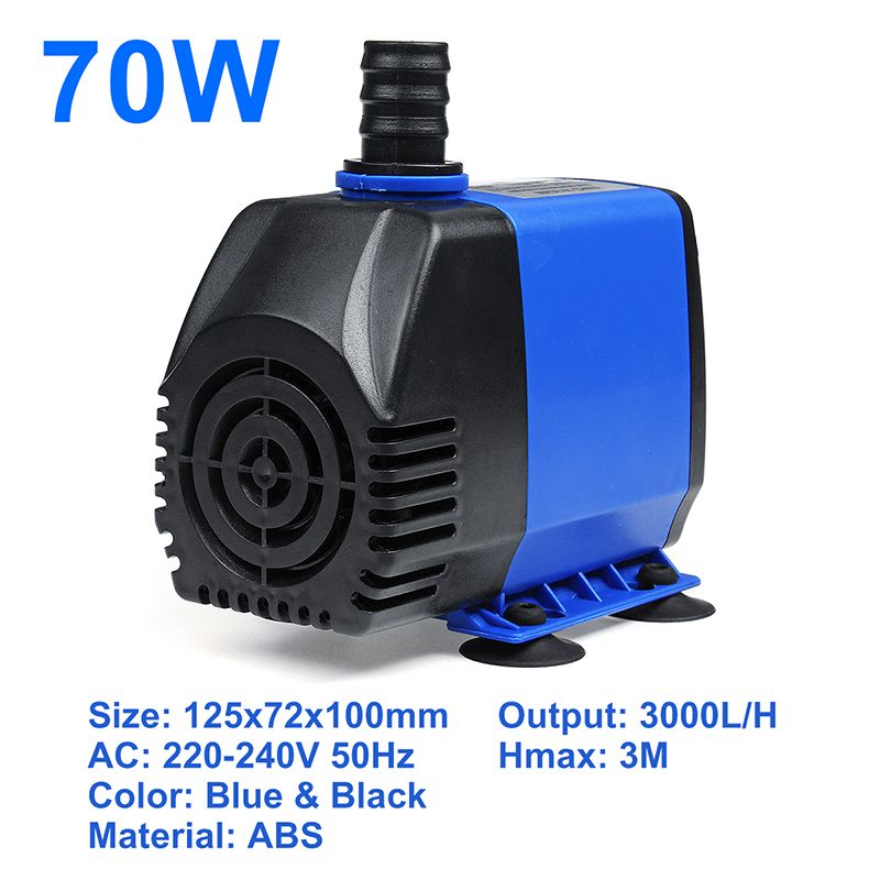 Ultra Quiet Submersible Water Pump Filter Fish Pond Fountain 600-3000L/H Tank Aquarium US Plug High-lift 8W/15W/30W/45W/70W