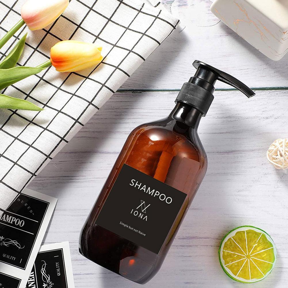 Waterproof Bottle Stickers Shampoo Conditioner Body Wash Shower Bottle Sticker Decal Shower Gel Label Removable Detergent Label