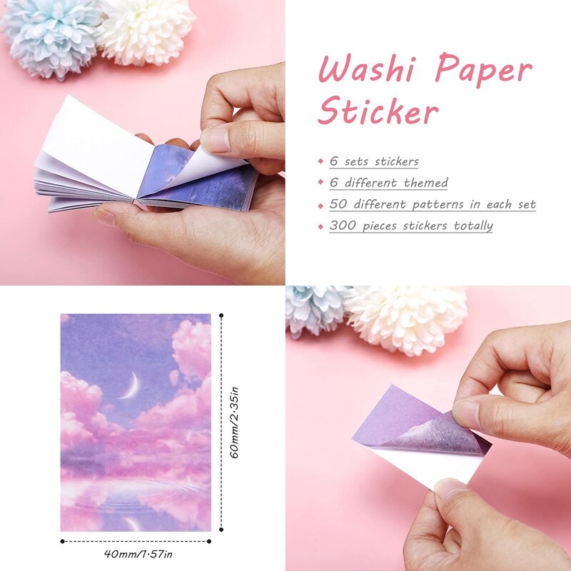300Pcs Washi Stickers Set Washi Sticker Set Plakboek Dagboek Sticker Set Voor Album Dagboek Card Making Ambachten