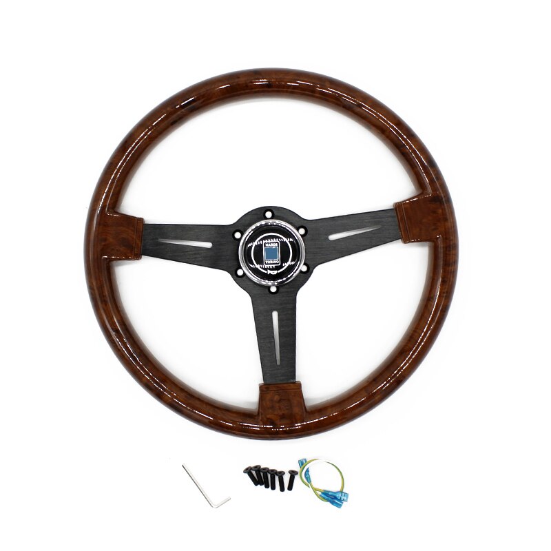 Universal 14 inch Wood grain Auto Racing Steering wheels: Default Title