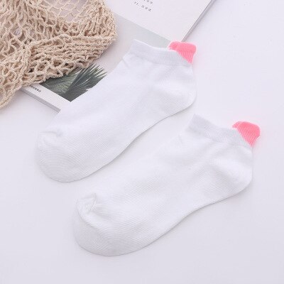 Kvinder sokker forår sommer koreansk stil kærlighed hjerte ankel elsker kortfattet stil kawaii hvide korte sokker: 4