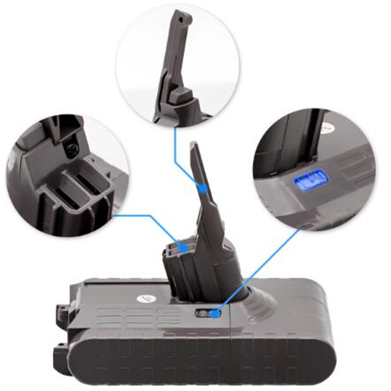 Dyson  dc62 batteri 12800 mah 21.6v li-ion batteri för dyson  v6 dc58 dc59 dc61 dc62 dc74 sv07 sv03 sv09 dammsugarbatteri