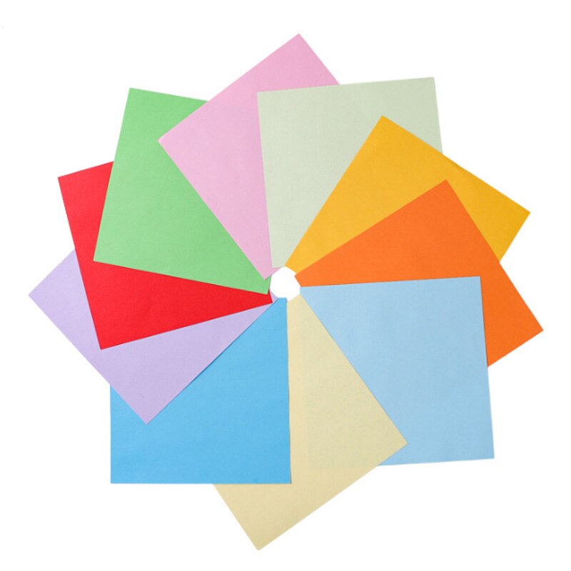 Papel de Origami de colores sólidos, 100 Uds., papel cuadrado plegable, tarjetas para álbum de recortes DIY hecho a mano, , decoración artesanal