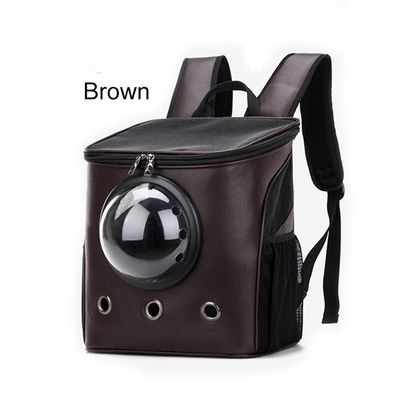 Przenośny kot przewoźnik kapsułka astronauta torba dla psa plecak oddychająca zwierzęta torba na szczeniaczki duża przestrzeń klatka bańka artykuły dla zwierząt: brązowy