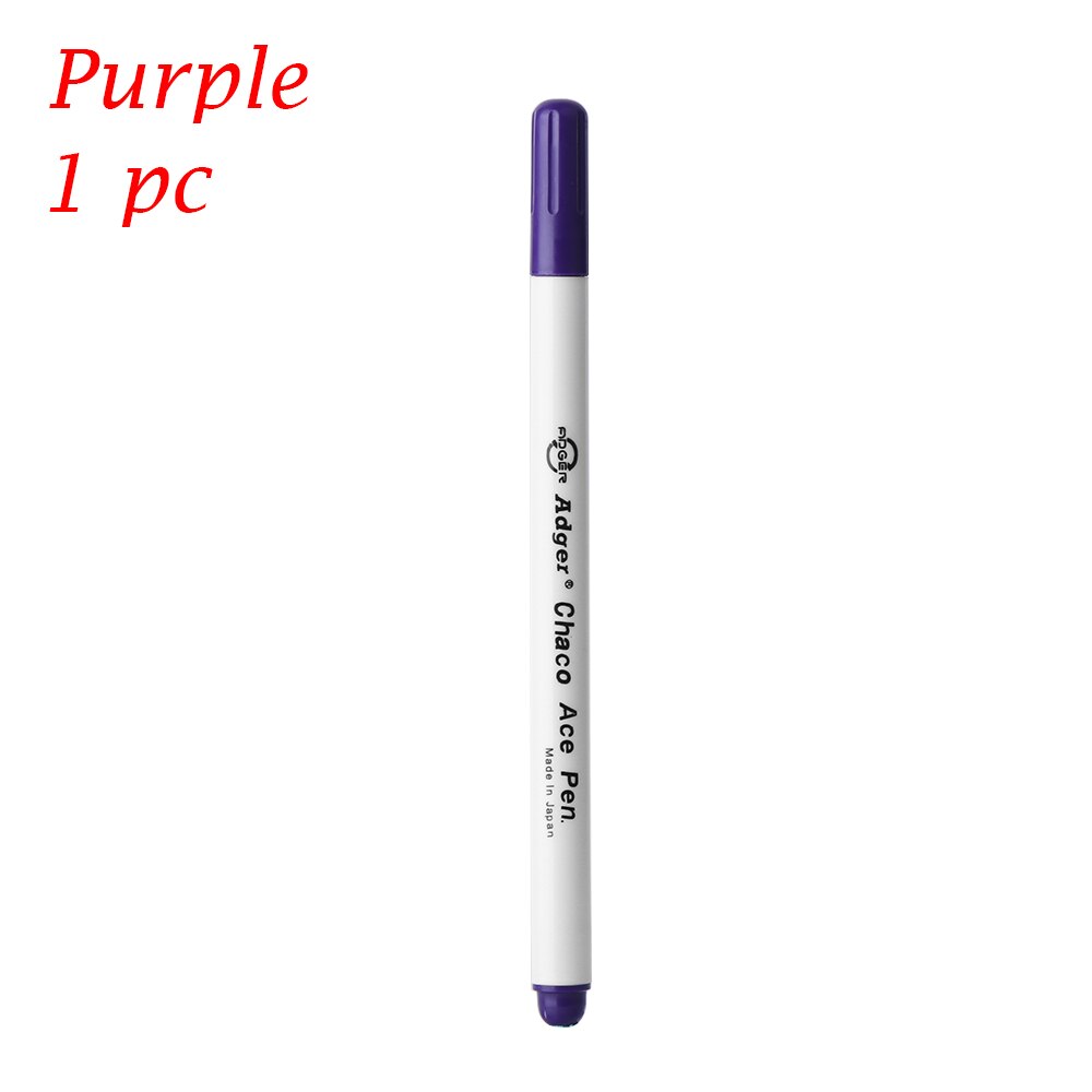 Rotulador de tinta con ojal de 30mm para escuela, material de oficina, marcador de tinta soluble en agua para punto de cruz, herramienta de bordado de tela borrable, 1/4 Uds.: Purple1