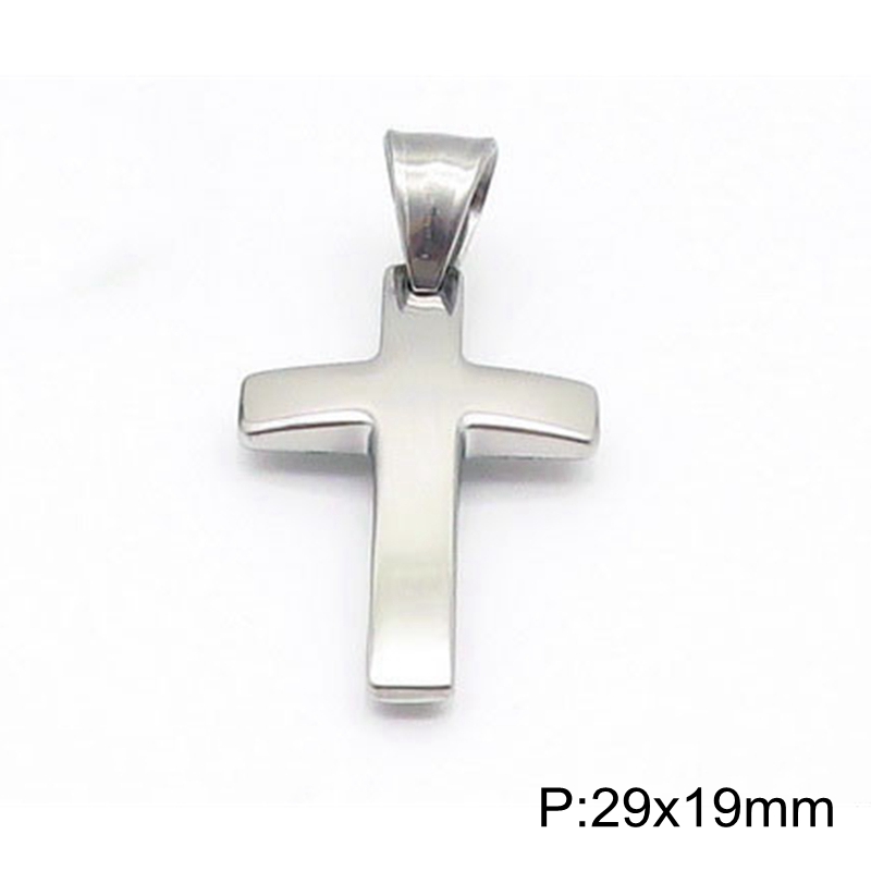 Cruz Pendant For Women Men Polished Stainless Steel Waterproof Simple Shiny Pendant Never Fade: MULTICOLOR