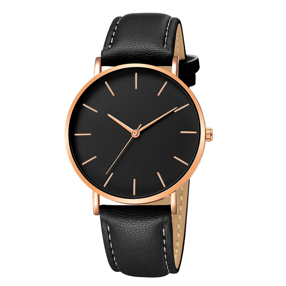 Minimalistische Mannen Quartz Horloge Mode Ultra Dunne Horloges Eenvoudige Mannen Business Lederen Mesh Riem Quartz Horloge Relogio Masculino: B