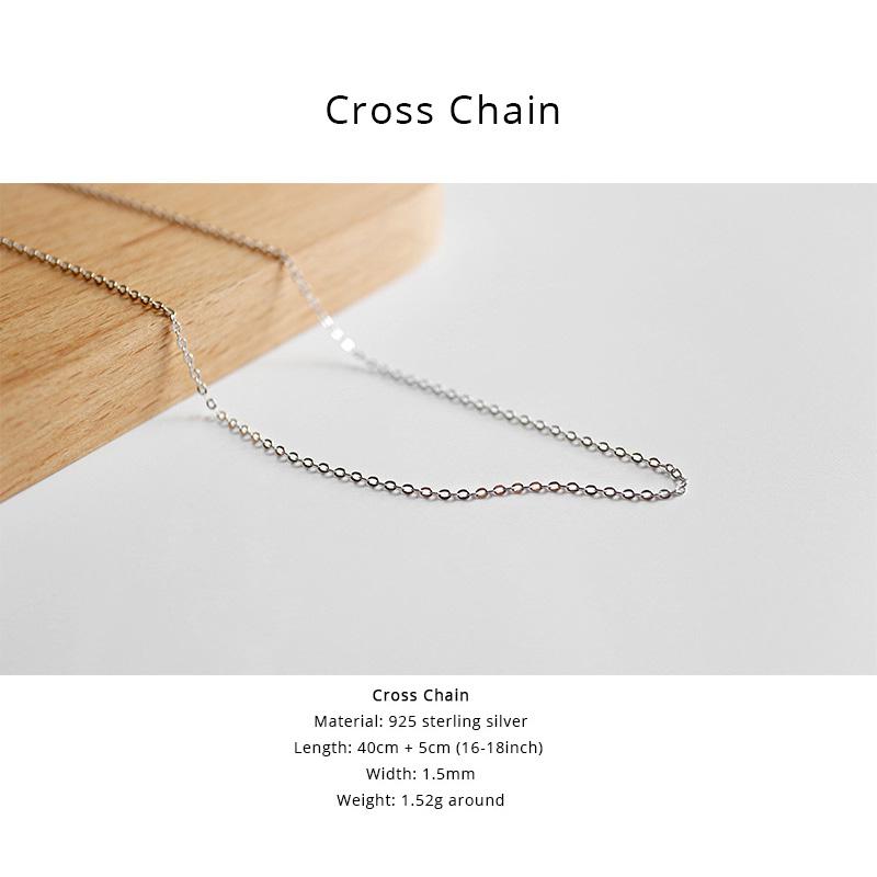 925 Sterling Silber Halskette Für Frauen Multi Arten Perlen Kreuz Schlange Knochen Box Seite Melone Samen Kette Alle Matchable Zubehör: 1.5mm Cross 45cm