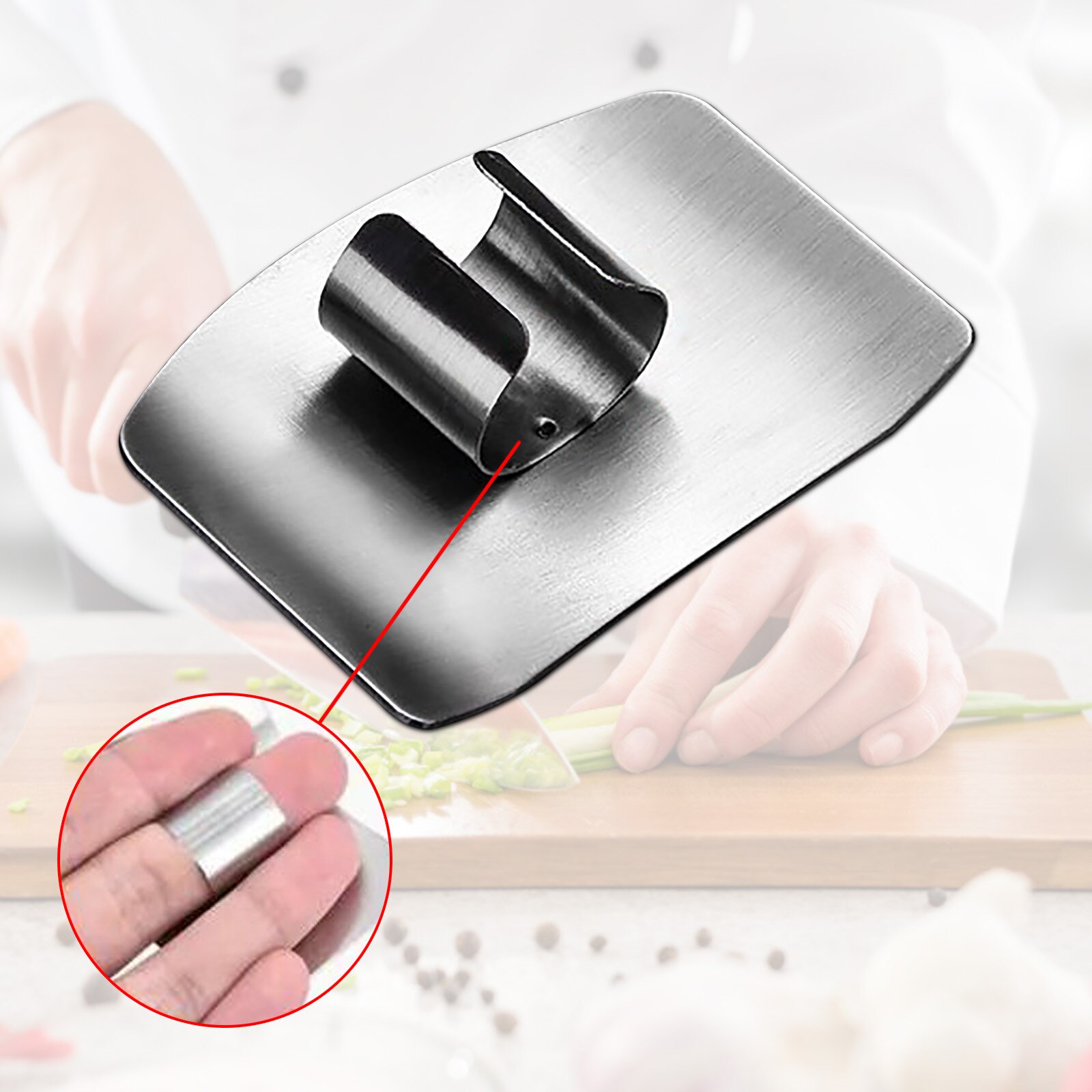 1Pc Stainless Steel Finger Guard Finger Hand Cut Hand Protector Knives Accessories Kitchen Tools Anti-Cutting Finger Protection