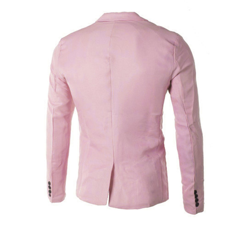 Charm herre hvid sort pink blå casual slim fit en knap forår efterår jakkesæt blazer frakke jakke toppe herre