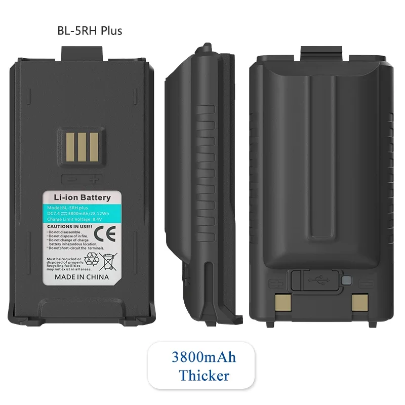 Baofeng UV-5RM bateria 2500/3800mAh oryginalna ładowarka USB-C dużej mocy BF-K5 Plus GM-5RH Pro Walklie Talkie akumulatory