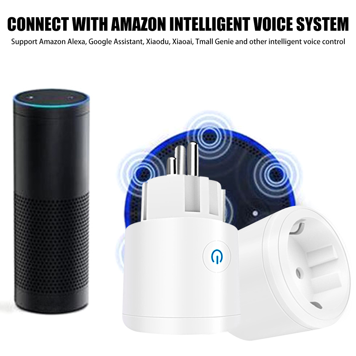 1/2Pcs Smart Socket 16A 2.4GHZ WiFi Socket with Timer Remote Control Voice Control Intelligent Socket for Alexa Google Assistant
