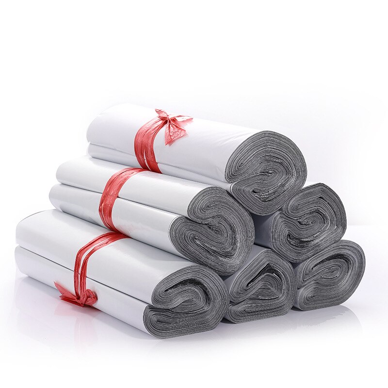 50 stuks/partij witte verzendzakken 14 maten poly mailer waterdichte verzendzakken zelfklevende koeriersopslagzakken