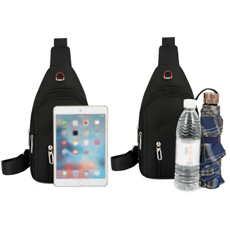 Men's Chest Bag Cycle Sling Pack Satchel Shoulder Bag Handbag Male Zipper Casual Small Day Packs Purse