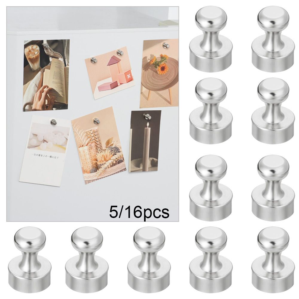 5/16 stk metall magnetiske tryknåler magneter kroker oppheng til kjøleskap whiteboard kart kalender hjemmekontor skoleutstyr