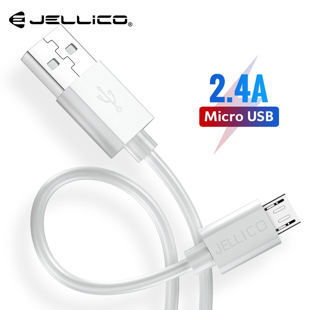 Jellicoマイクロusbケーブル 2.4A急速充電充電microusb変換ケーブルサムスンxiaomiのandroid携帯電話線コード 1 メートル