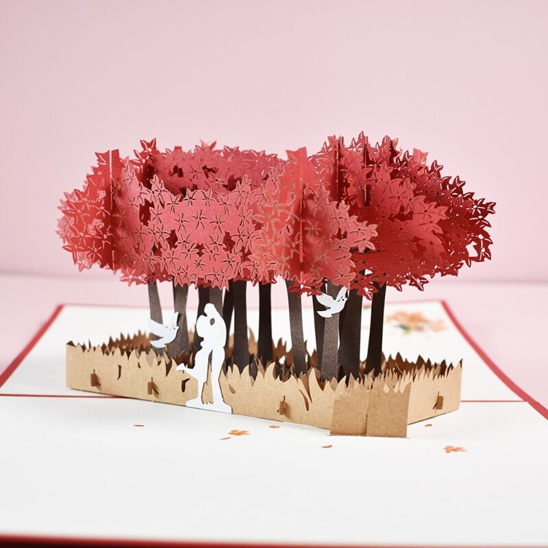 Cartolina d'auguri floreale del fiore di pop-su 3D per l'anniversario di matrimonio di laurea di festa del papà della mamma di compleanno con la busta