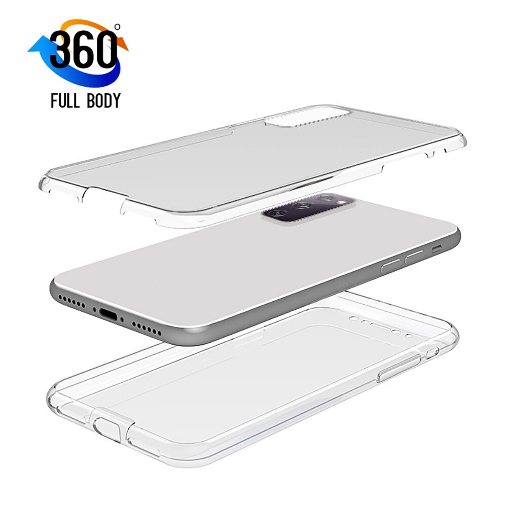 Coque de protection en silicone souple pour Samsung Galaxy S21 Ultra, étui Transparent, 360