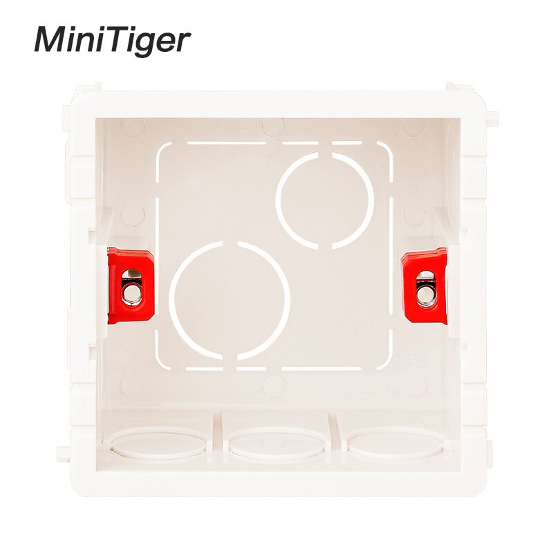 Minitiger justerbar monteringsboks intern kassette 86mm*83mm*50mm til 86- type berøringsafbryder og ledningsføring bagboks: Hvid