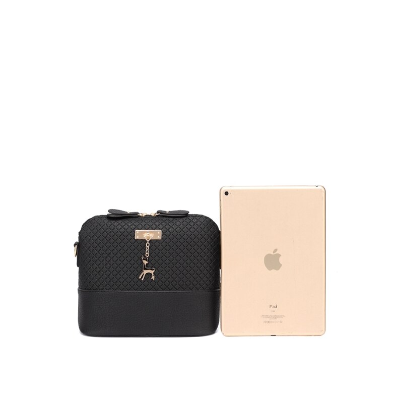 Bolsa de ombro de couro pu de qualidade, bolsa carteiro com pingente de cervo macio, bolsa mensageiro de ombro selvagem para mulheres
