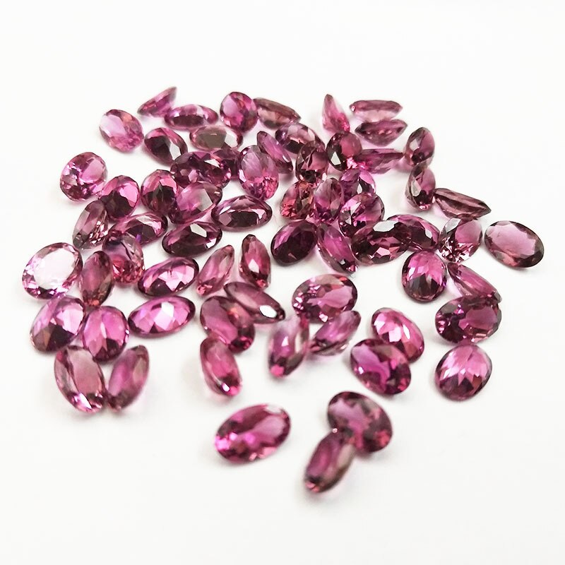 Wong Rain Top 1 PCS Natural 3 * 5 MM Oval Cut Rubellite Loose Gemstone DIY Stones Decoration Jewelry Lots Bulk